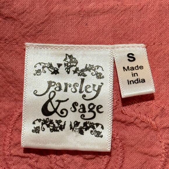 Parsley & Sage Small Tunic Top Long Sleeve Round Neck Stretchy Side Panels Pink - Picture 8 of 9